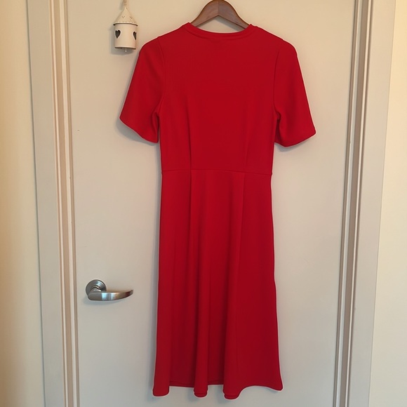 Red Short Sleeve MIDI Dress - Picture 4 of 4